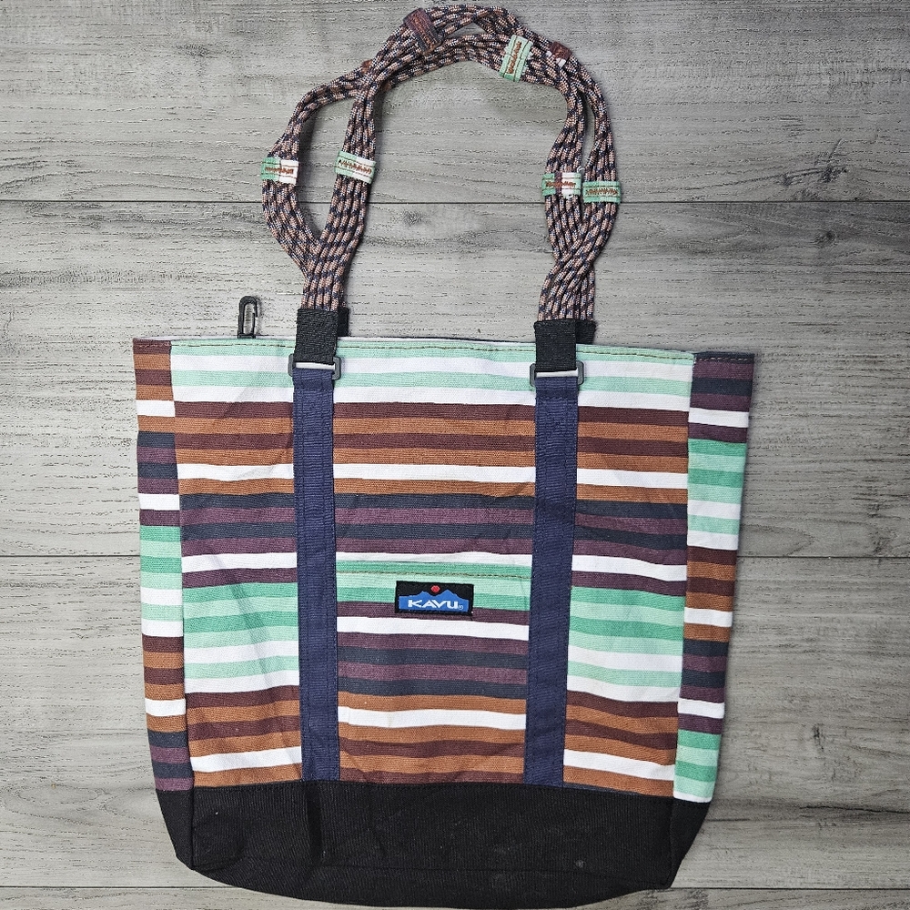 KAVU Striped rope Tote purse Bag